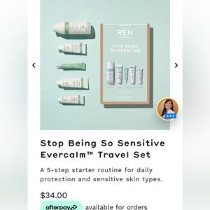 New In Box Ren Clean Skincare stop being so sensitive evercalm travel set